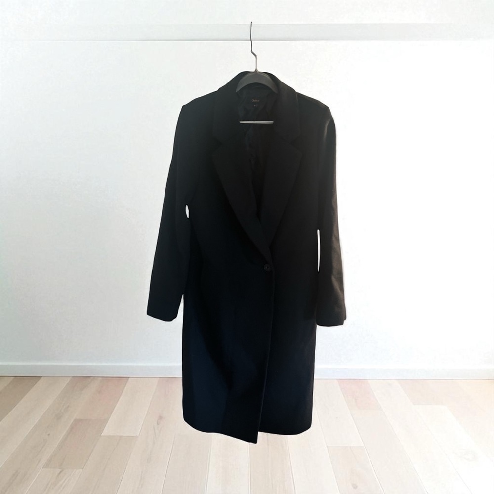 Quince Elegant Black Trench Coat